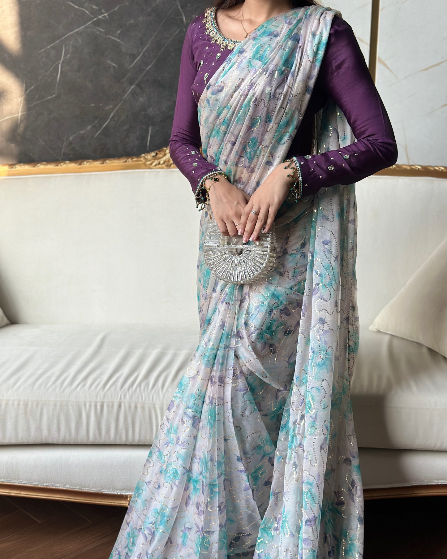 Pastel Bloom Saree